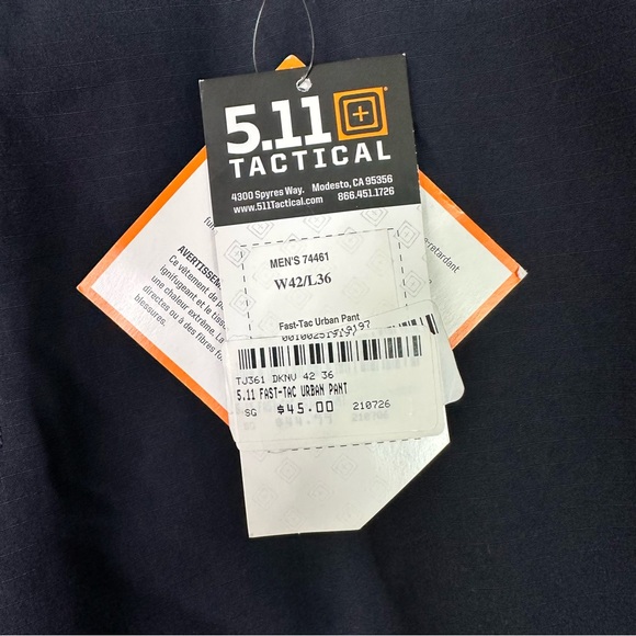 5.11 Tactical Dark Navy Blue Street Cargo Pants 42 x 36 Fast-Tac Urban New - Picture 4 of 6